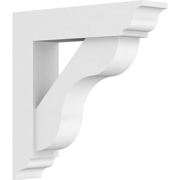 Ekena Millwork Standard Carmel Architectural Grade PVC Bracket With Traditional Ends, 3"W x 14"D x 14"H BKTP03X14X14CAR01 - main